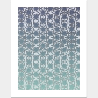 Hexagon flower geometric pattern Posters and Art